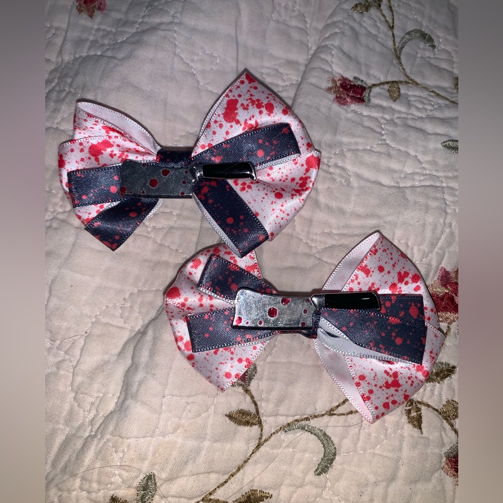 Stylish Kids Hair Bows - Halloween / Horror theme